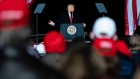 U.S. President Donald Trump speaks during a campaign rally for Senators Kelly Loeffler and David Perdue in Dalton, Georgia, U.S., on Monday, Jan. 4, 2021. Trump and Joe Biden held dueling rallies ahead of Georgia's critical Senate runoff election, where the president-elect promised a Democratic Congress would pass more pandemic relief while the president revisited his claims that vote fraud robbed him of re-election.