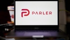 The Parler logo on a laptop computer arranged in the Brooklyn borough of New York, U.S., on Friday, Dec. 18, 2020. Parler bills itself as a non-biased social network that protects free speech and user data. John Matze, chief executive officer, says the platform saw great growth during the 2020 election as many conservatives moved away from products like Facebook and Twitter. Photographer: Gabby Jones/Bloomberg
