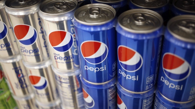 Cans of PepsiCo Inc. Diet Pepsi and Pepsi brand beverages are displayed for sale at a grocery store in Louisville, Kentucky, U.S., on Tuesday, Sept. 24, 2019. PepsiCo Inc. is scheduled to release earnings figures on October 3. Photographer: Luke Sharrett/Bloomberg