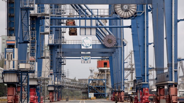 Gantry cranes stand at Tan Cang-Hiep Phuoc Port, operated by Saigon Newport Corp., in Ho Chi Minh City, Vietnam, on Thursday, June 27, 2019. Vietnam has benefited from a surge in exports and foreign investment as businesses look to scale back their China operations or relocate to avoid higher U.S. tariffs. Photographer: Yen Duong/Bloomberg