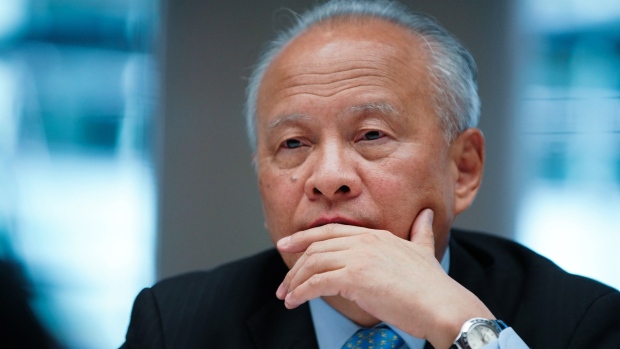 Cui Tiankai, China's ambassador to the U.S., listens during an interview in New York, U.S., on Friday, May 24, 2019. Tiankai discussed U.S. President Donald Trump's blacklisting of Huawei Technologies Inc. and the breakdown of U.S.-China trade talks.