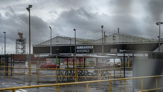 A Bombardier Inc. Aerospace plant stands in Belfast, Northern Ireland, U.K., on Thursday, Jan. 2, 2020. Bombardier Inc. agreed to sell the wing factory in Northern Ireland and two other facilities to Spirit AeroSystems Holdings Inc. for $500 million and the assumption of certain liabilities.