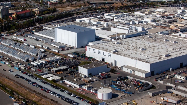 Tesla's assembly plant in Fremont, California.