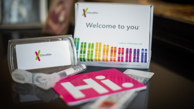 A 23andMe Ancestry + Traits Service DNA kit arranged in Dobbs Ferry, New York, U.S., on on Sunday, Jan. 31, 2021. Consumer DNA-testing company 23andMe Inc. is in talks to go public through a roughly $4 billion deal with VG Acquisition Corp., a special purpose acquisition company founded by billionaire Richard Branson, according to people familiar with the matter.