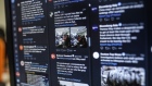 Tweets are displayed on Twitter Inc.'s TweetDeck website on a computer at the Boom Live office in Mumbai, India, on Friday, March 28, 2019. Boom is one of seven tiny fact-checking firms at the heart of Facebook Inc.'s efforts to rebuild some of its credibility during India's elections.