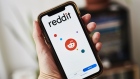 Reddit Inc. signage is displayed on a smartphone in an arranged photograph taken in the Brooklyn borough of New York, U.S., on Tuesday, June 30, 2020. Twitch and Reddit Inc. banned content linked to President Donald Trump for violating their rules against encouraging hate. Photographer: Gabby Jones/Bloomberg
