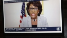 Representative Maxine Waters, a Democrat from California and chairwoman of the House Financial Services Committee, speaks virtually during a hearing on a laptop computer in Tiskilwa, Illinois, U.S., on Thursday, Feb. 18, 2021. Robinhood Marketsand Citadel, central players in theGameStop Corp.saga that riveted markets last month plan to deliver a unified message to U.S. lawmakers that conspiracies swirling in Washington, that they worked together to harm retail investors are categorically false.
