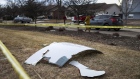 Engine parts from Flight 328 are scattered in a Broomfield neighborhood on Feb. 20.