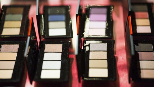 Palettes of Shiseido Co. eye shadow sit on display at the company's news conference in Tokyo, Japan, on Wednesday, Aug. 1, 2018. The company is overhauling its entire Shiseido makeup line and replacing it with a new collection that marries popular Western trends with Japanese flair for minimalist design and packaging that appeals to a younger crowd drawn to Asian beauty brands. Photographer: Keith Bedford/Bloomberg