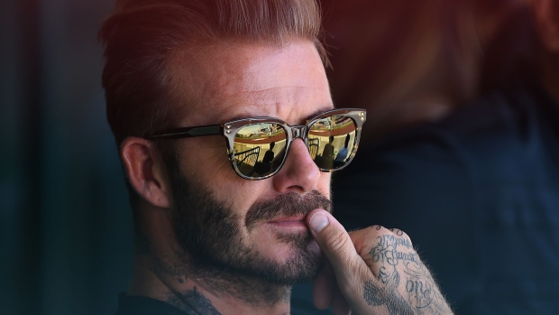 ANAHEIM, CA - AUGUST 21: David Beckham attends the game between the Los Angeles Angels and the New York Yankees at Angel Stadium of Anaheim on August 21, 2016 in Anaheim, California. (Photo by Jayne Kamin-Oncea/Getty Images)