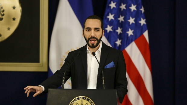 Nayib Bukele, El Salvador's president, speaks during a joint press conference in San Salvador, El Salvador, on Thursday, Aug. 27, 2020. The U.S. government is donating ventilators to El Salvador in an effort to help combat the coronavirus pandemic, which has infected more than 25,000 in the country.