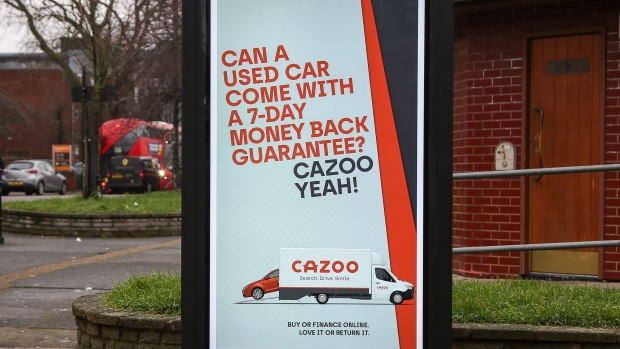 A Cazoo's digital advert seen displayed in London. Photographer: Dinendra Haria/SOPA Images/LightRocket/Getty Images