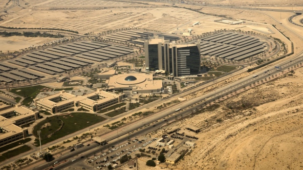 The headquarters complex of the Saudi Aramco oil company stands in Dhahran, Saudi Arabia, on Wednesday, Oct. 3. 2018. Saudi Arabia's Crown Prince Mohammed bin Salman has vowed to overhaul the economy of the world’s biggest oil exporter in little over a decade. Photographer: Simon Dawson/Bloomberg