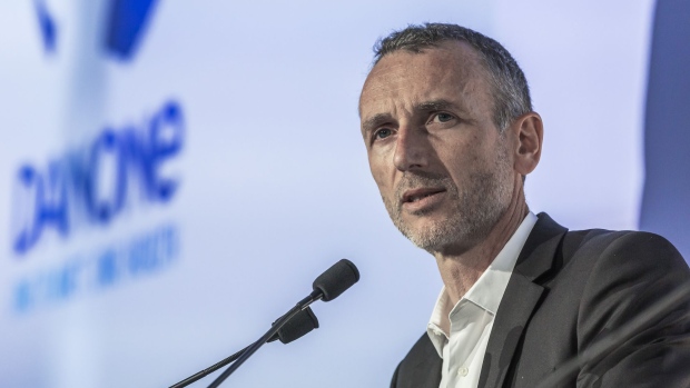 Emmanuel Faber, chief executive officer of Danone SA, speaks during a panel session at the 61st Global Summit of the Consumer Goods Forum (CGF) in Berlin, Germany, on Thursday, June 22, 2017. The summit runs June 20-23.