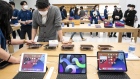 Various models of the Apple Inc. iPad at the company's Yeouido store during its opening in Seoul, South Korea, on Friday, Feb. 26, 2021. Apple opened its second store in South Korea today.