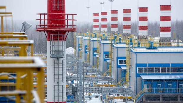 Compressor complexes at the Gazprom PJSC Slavyanskaya compressor station, the starting point of the Nord Stream 2 gas pipeline, in Ust-Luga, Russia, on Thursday, Jan. 28, 2021. Nord Stream 2 is a 1,230-kilometer (764-mile) gas pipeline that will double the capacity of the existing undersea route from Russian fields to Europe -- the original Nord Stream -- which opened in 2011.