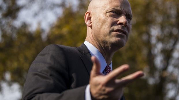 Marc Short, chief of staff to Vice President Mike Pence, speaks to members of the media outside the White House in Washington, D.C., U.S., on Tuesday, Nov. 19, 2019. Pence said Tuesday that it would be difficult for the U.S. to sign a trade agreement with China if demonstrations in Hong Kong are met with violence.