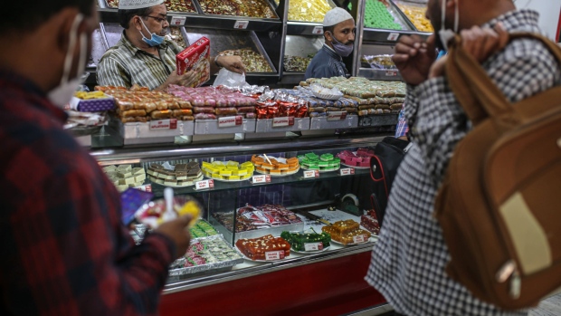 A traditional Indian sweet store in Mumbai.