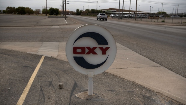 Signage is displayed outside of Occidental Petroleum Corp. headquarters in Carlsbad, New Mexico, U.S., on Friday, Sept. 11, 2020. With the U.S. oil industry reeling from the collapse in demand this year, the New Mexico shale patch has emerged as the go-to spot for drillers desperate to squeeze as much crude from the ground without bleeding cash. There’s just one problem: Joe Biden wants to ban new fracking there. Photographer: Callaghan O'Hare/Bloomberg