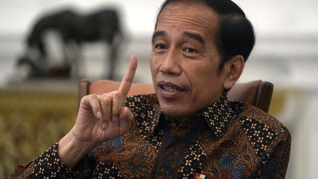 President Joko Widodo during an interview at Presidential Palace in Jakarta on April 7.