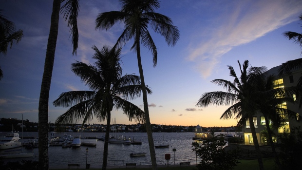  A view of Bermuda’s Hamilton Harbour at dusk. Photographer: Drew Angerer/Getty Images North America