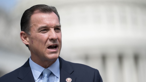 Representative Tom Suozzi, a Democrat from New York, speaks during a news conference at the U.S. Capitol in Washington, D.C., U.S., on Tuesday, Sept. 15, 2020. The House Speaker today said Congress should stay in session until lawmakers and the White House get an agreement on another stimulus package, something that's looked increasingly distant amid partisan battling.
