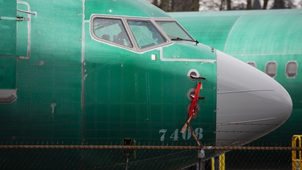 The nose of a 737 Max 8 plane destined for China Southern Airlines is seen at the Boeing Co. manufacturing facility in Renton, Washington, U.S., on Tuesday, Mar. 12, 2019. The Boeing 737 Max crash in Ethiopia looks increasingly likely to hit the planemaker's order book as mounting safety concerns prompt airlines to reconsider purchases worth about $55 billion. Photographer: David Ryder/Bloomberg