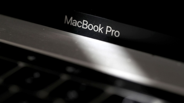 SAN ANSELMO, CALIFORNIA - JUNE 27: In this photo illustration, the MacBook Pro logo is displayed on an Apple MacBook Pro laptop on June 27, 2019 in San Anselmo, California. Apple announced a recall of an estimated 432,000 15-inch MacBook Pro laptops due to concerns of overheating batteries that could catch fire. The recall is for 15-inch MacBook Pro laptops sold between September 2015 and February 2017. (Photo Illustration by Justin Sullivan/Getty Images)