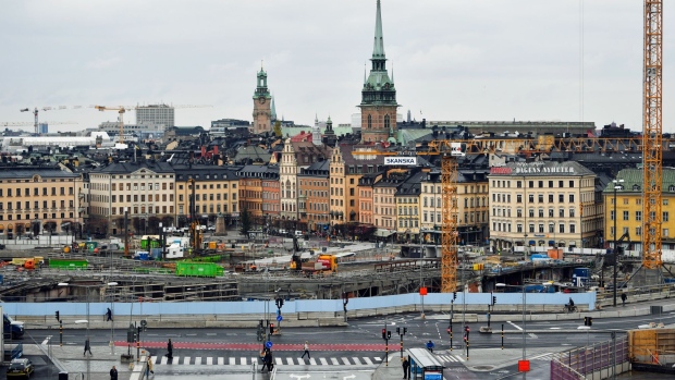 The Slussen bridge and the Gamla Stan district in Stockholm, Sweden, on Wednesday, Nov. 11, 2020. The resurgence of Covid-19 across Europe has caught the region off guard after a summer that left many countries assuming they’d brought the virus under control. Photographer: Mikael Sjoberg/Bloomberg