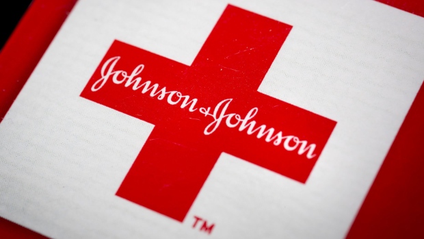 The Johnson & Johnson logo is arranged for a photograph in New York, U.S.