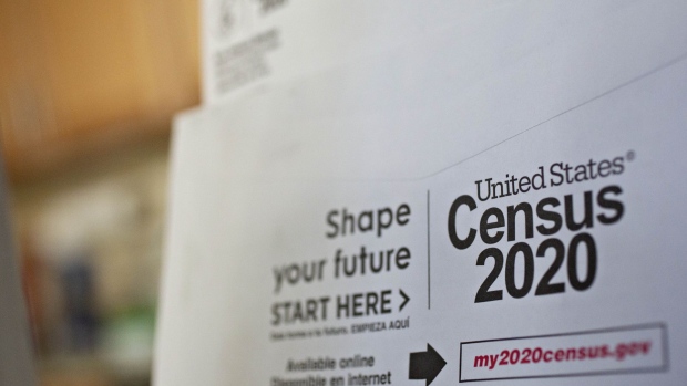 U.S. Census 2020 mailings are arranged for a photograph in Arlington, Virginia, U.S., on Tuesday, March 24, 2020. The U.S. Census Bureau said last week it is suspending all field operations for the 2020 count until April 1 on coronavirus concerns. Photographer: Andrew Harrer/Bloomberg