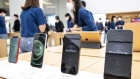 Various models of Apple Inc. iPhone 12 smartphones at the company's Yeouido store during its opening in Seoul, South Korea, on Friday, Feb. 26, 2021. Apple opened its second store in South Korea today. Photographer: Jean Chung/Bloomberg