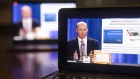 Greg Abel, chairman of Berkshire Hathaway Energy Co., speaks during the virtual Berkshire Hathaway annual shareholders meeting on a tablet computer in Tiskilwa, Illinois, U.S., on Saturday, May 1, 2021. Berkshire's executives addresses shareholders via video-conference to conform with health guidelines, scrapping for a second year an arena event in Omaha, Nebraska, that typically attracted thousands of adoring fans.