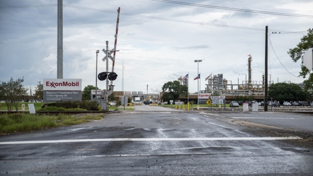 The Exxon Mobil Corp. Beaumont Polyethylene Plant stands following Tropical Storm Imelda in Beaumont, Texas, U.S., on Friday, Sept. 20, 2019. The remnants of Tropical Storm Imelda lashed Houston and coastal Texas, inundating homes, paralyzing travelers, disrupting oil supplies, and threatening hospitals and refineries.