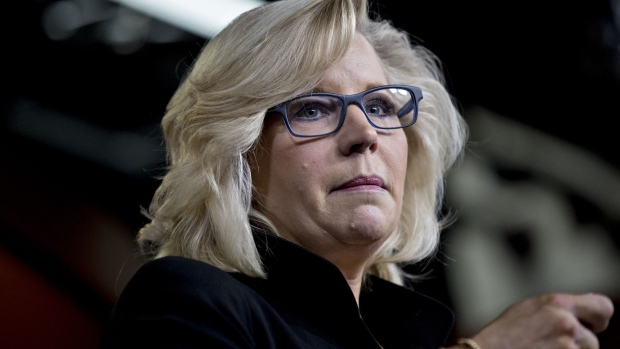 Representative Liz Cheney, a Republican from Wyoming, speaks during a news conference in Washington, D.C., U.S., on Thursday, Feb. 8, 2018.