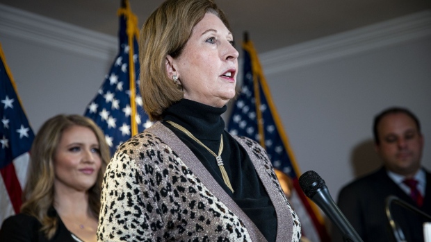 Sidney Powell speaks during a news conference at the Republican National Committee headquarters in Washington, D.C. on Nov. 19, 2020.