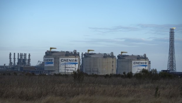 Cheniere Energy Inc. Liquefaction facility on Corpus Christi Bay in Portland, Texas, U.S., on Friday, Feb. 19, 2021. Natural gas futures fluctuated Friday as an energy crisis plaguing the central U.S. eased amid an outlook for milder weather and a decline in blackouts.