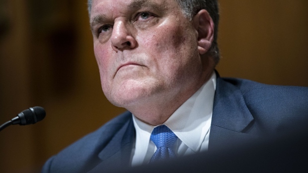 Charles Rettig, commissioner of the Internal Revenue Service (IRS), testified about vsyndicated conservation easements during a Senate Committee on Finance hearing in Washington, D.C., on April 13, 2021. Photographer: Al Drago/Bloomberg