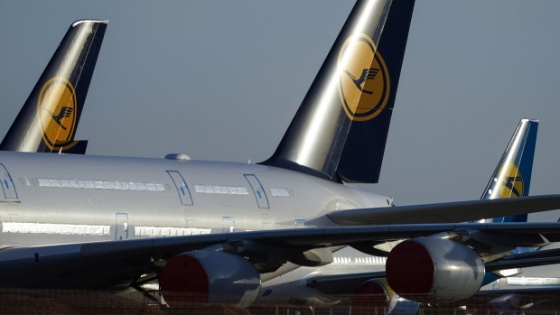 Deutsche Lufthansa AG passenger aircraft at Teruel Airport in Teruel, Spain.