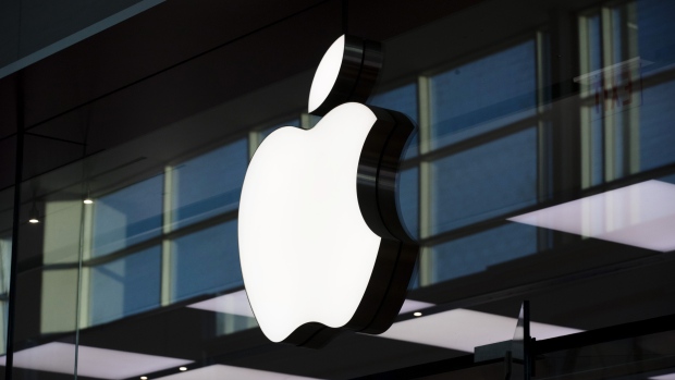 An Apple Inc. logo is displayed outside the company's store at Yorkdale mall in Toronto, Ontario, Canada, on Thursday, Aug. 22, 2019. Statistics Canada (STCA) is scheduled to release consumer price index data on September 18. Photographer: Brent Lewin/Bloomberg