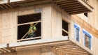 A worker is seen working on a construction project at UBC in Vancouver, Tuesday, Apr. 23, 2019.