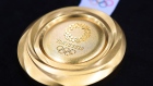 TOKYO, JAPAN - JULY 24: The gold medal is displayed after the Tokyo 2020 medal design unveiling ceremony during Tokyo 2020 Olympic Games "One Year To Go" ceremony at Tokyo International Forum on July 24, 2019 in Tokyo, Japan. (Photo by Atsushi Tomura/Getty Images)