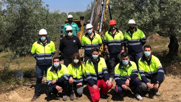 The Pan Global team during Phase 4 drilling at the Escacena project.