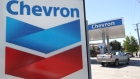 NOVATO, CALIFORNIA - JULY 31: A sign is posted in front of a Chevron gas station on July 31, 2020 in Novato, California. Chevron Corp reported a $8.27 billion loss in second quarter earnings compared to $4.3 billion in revenues one year ago. (Photo by Justin Sullivan/Getty Images) Photographer: Justin Sullivan/Getty Images North America