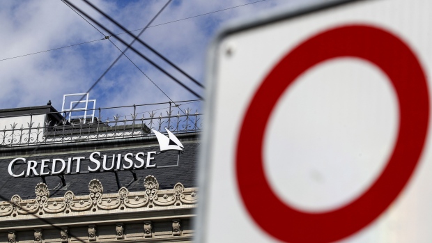A Credit Suisse logo on the roof of the Credit Suisse Group AG headquarters in Zurich, Switzerland, on Thursday, April 8, 2021. Credit Suisse Chief Executive Officer Thomas Gottstein gathered dozens of managing directors at the global bank on a conference call late Tuesday, as part of crisis-management efforts after the lender announced that it stands to lose as much as $4.7 billion amid the meltdown of hedge fund Archegos Capital Management. Photographer: Stefan Wermuth/Bloomberg
