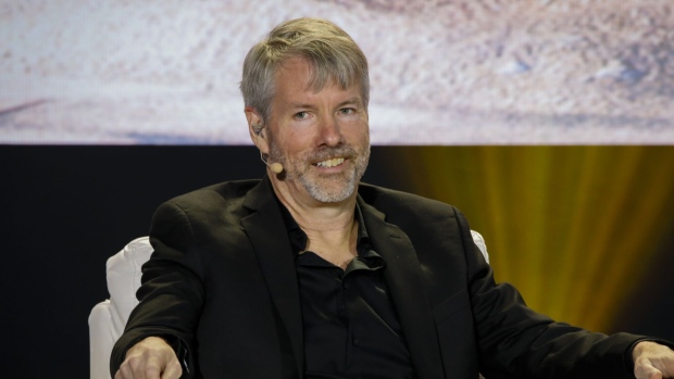 Michael Saylor speaks during the Bitcoin 2021 conference in Miami, Florida, on June 4. Photographer: Eva Marie Uzcategui/Bloomberg