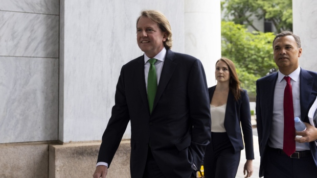 Donald McGahn, former White House counsel, arrives to the Rayburn House Office building in Washington, D.C., U.S., on Friday, June 4, 2021. McGahn is testifying behind closed doors to the House Judiciary Committee about Russia's interference in the 2016 election after a long-running legal dispute over his refusal to comply with a committee subpoena.