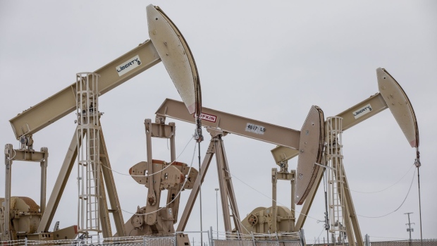 Pumpjacks operate in the Permian Basin in February, 2021. Photographer: Matthew Busch/Bloomberg