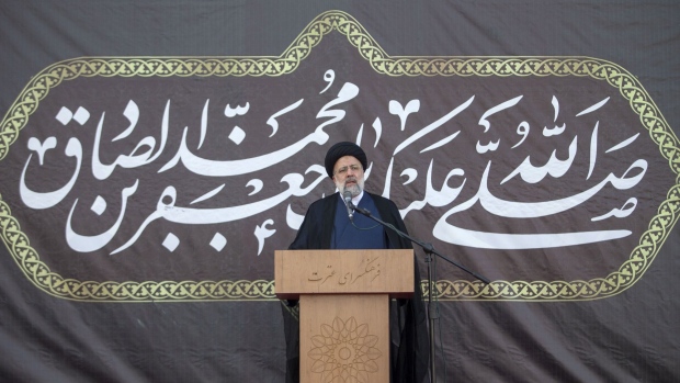 Ebrahim Raisi speaks to supporters in Tehran on June 6.