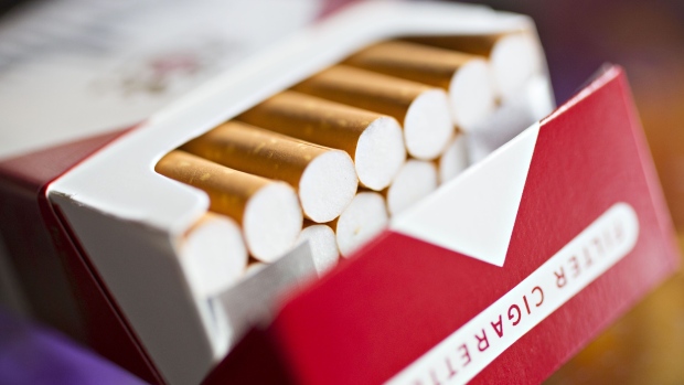 A pack of Philip Morris Marlboro brand cigarettes is arranged for a photograph in Tiskilwa, Illinois, U.S., on Wednesday, July 12, 2017. Philip Morris International Inc. is scheduled to release earnings figures on July 20.